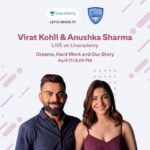 Anushka Sharma Instagram - Resilience is what keeps us going! Excited to unlock our life’s learning and share our story with all of you, as we take our first ever Live Class. Join us at 6 PM tomorrow! Enroll Now on @unacademy. @virat.kohli #letscrackit #legendsonunacademy #learnfromhome