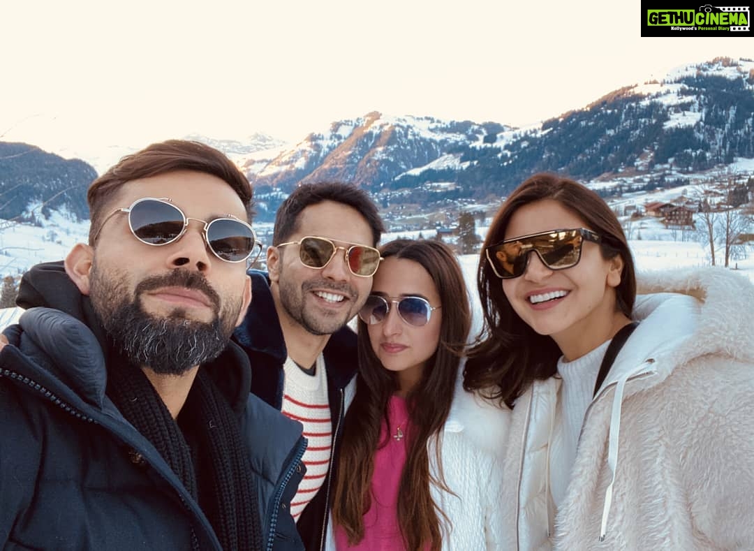 Anushka Sharma Instagram - Hello frands 🙋♀️ ! @varundvn @natashadalal88 Gstaad