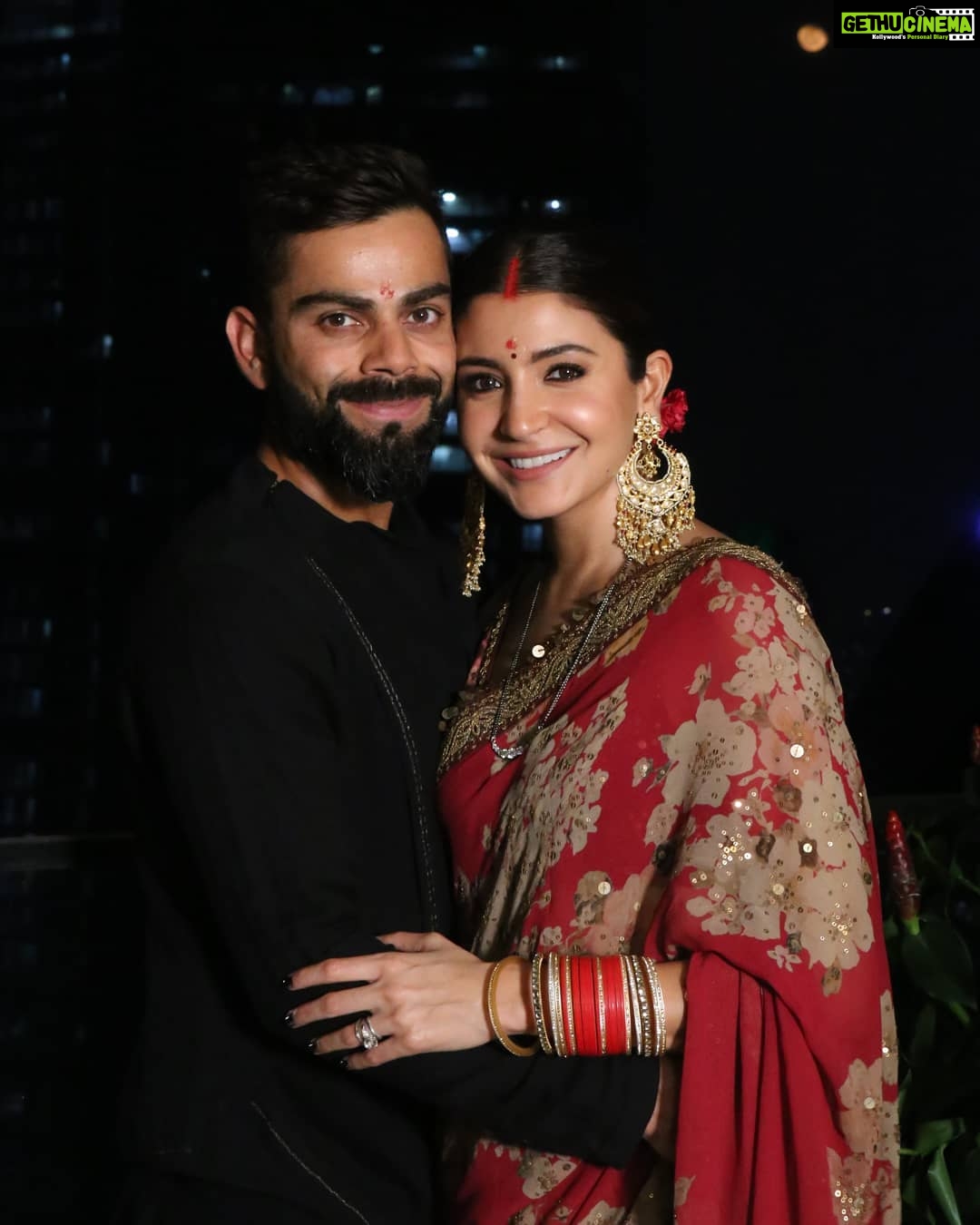 Anushka Sharma Instagram - My partner for lifetime & beyond and my fasting partner for the day 🥰 Happy karvachauth to all 🌝💜