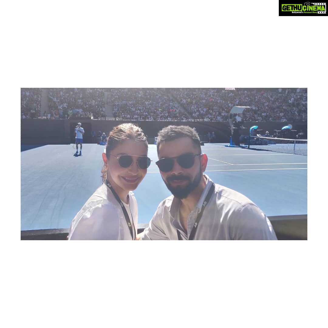 Anushka Sharma Instagram - Beautiful sunny day at tennis with this beautiful sunny boy ❤️ #AustralianOpen #ausopen Australian Open