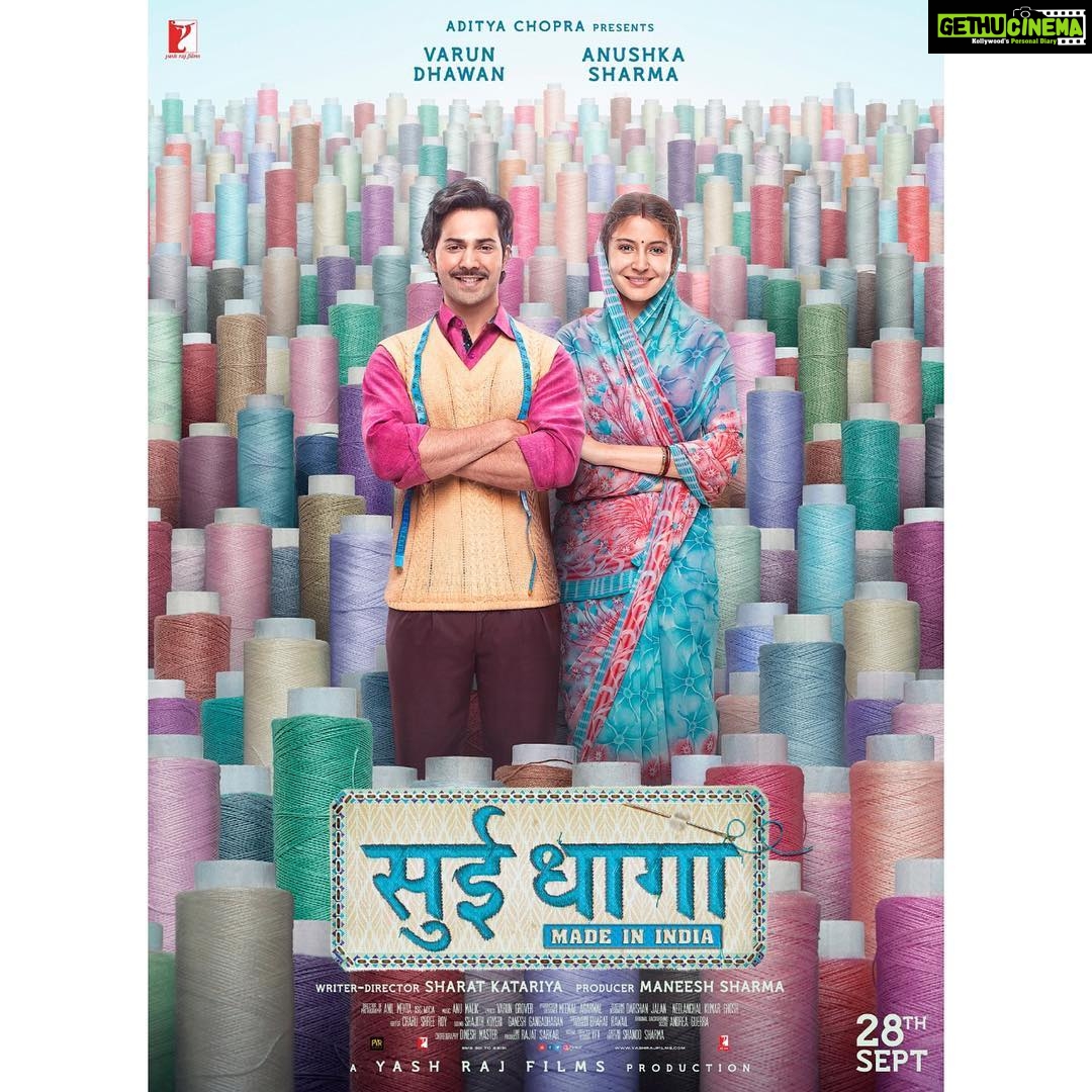 Anushka Sharma Instagram - An explosion of colors for the explosion of love you've given #SuiDhaagaMadeInIndiaTrailer! Here's a special gift for you guys! @varundvn | @yrf | @SuiDhaagaFilm | #SharatKatariya | #ManeeshSharma