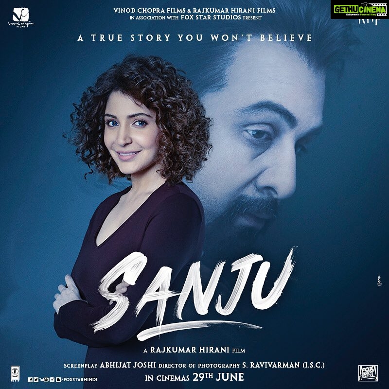 Anushka Sharma Instagram - What a special project this is 😊 It’s a joy to be a part of anything you create sir @hirani.rajkumar ⭐ #Sanju trailer out tomorrow Don’t miss this one 👌🏻 #RajkumarHiraniFilms #VVCFilms @foxstarhindi #RanbirKapoor
