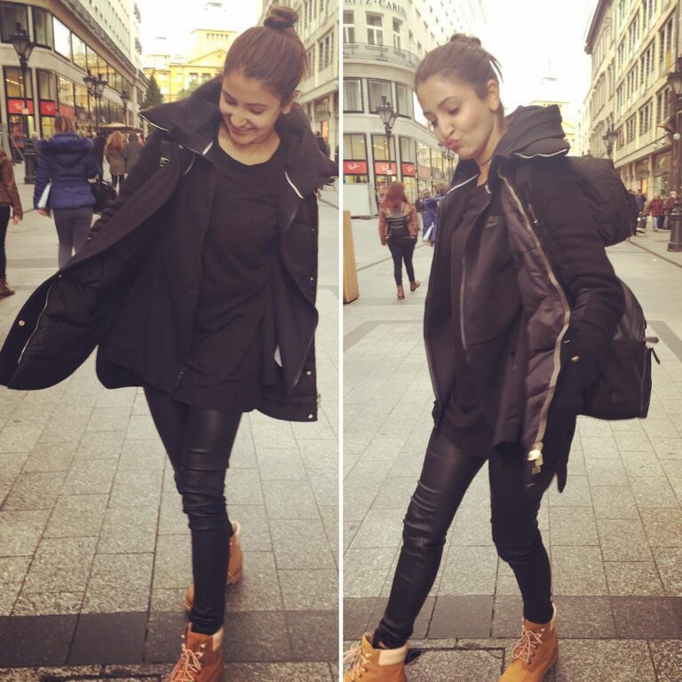 Anushka Sharma Instagram - Girl about town in boots 👢🙋🏻 #budapest #TheRing #latergram