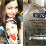 Anushka Sharma Instagram - Thank you @petaindia for the award . Cool to be awarded for a rewarding lifestyle! And my niece decided to photobomb eating a strawberry !