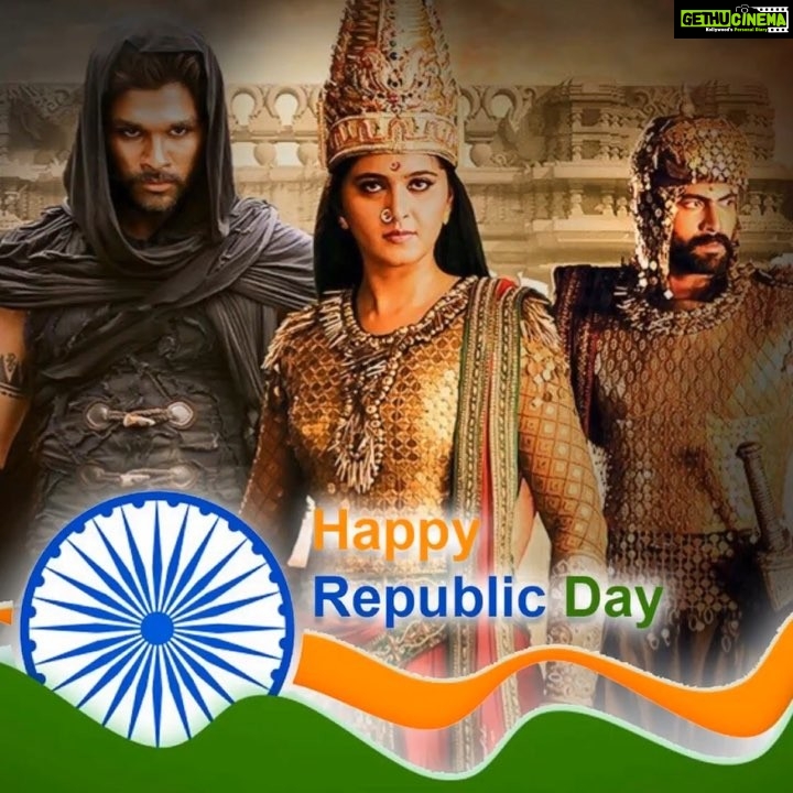 Anushka Shetty Instagram - Millions of salutes to everyone who fought for our country and made our #India a proud and great Nation 😊#HappyRepublicDay2019🇮🇳Watch Historic #Rudhramadevi Hindi 2D Full HD movie on #Gunateamworks YouTube channel today at 5pm,TQ 🙏🏻Here’s the premiere link : https://youtu.be/7uOBVpZA6I0