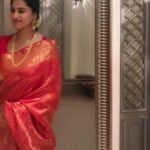 Anushka Shetty Instagram - Wearing red Kancheepuram saree by @shravankummar of Krishnadevaraya era ❤️💕 It was a beautiful wedding , best wishes to Karthikeya and Pooja, togetherness and love always forever 😍😍😘