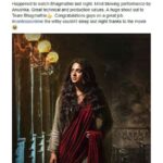 Anushka Shetty Instagram – Thank You so much #RamCharan. I am glad you all liked it. All because of the effort put in by team of  #Bhaagamathie. All the best for #Rangasthalam looking forward for it 😊