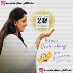 Anushka Shetty Instagram - 2Million Sweet Hearts on Instagram ❤️❤️Thank u all for ur unconditional love & Support 😍😍😘😘 Blessed 🙏🏼🙏🏻