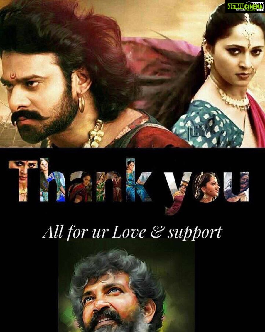 Anushka Shetty Instagram - I thank each & everyone for all your appreciation towards #Devasena in #Baahubali2 💞😀 This Remains to be Lifetime Memorable♥️Thanks to #Rajamouli Garu🙏🏼