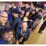 Anushka Shetty Instagram – Big #Baahubali Selfie with our Great Team at the #Baahubali2PreReleaseEvent 😍😍