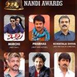 Anushka Shetty Instagram – Congratulations to #Prabhas ,Shiva Garu & others for bagging the prestigious #NandiAwards2013 for our #Mirchi 👏🏼👏🏼👏🏼😀😀