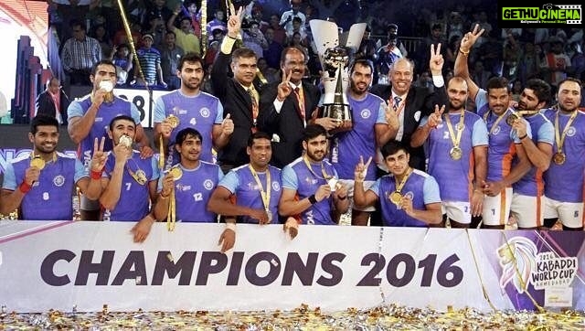 Anushka Shetty Instagram - Many Congratulations to our #TeamIndia on winning the #KabaddiWorldCup for 8th time 👏🏼💐🇮🇳 ProudMoment for all of us ,Take a bow champs 🙏🏼 #INDvIRN