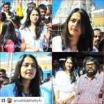 Anushka Shetty Instagram - #Repost @anushkashettyfc with @repostapp. ・・・ Team #Rudhramadevi had darshan in #Tirupati today! All the best to the entire team of @rudhramadevi ! #2DaysToGo @gunasekhar1 @neelima_guna PS: Thanku #ramyarockz for the tag on Twitter:) #AnushkaShetty #Anushka #SweetyShetty #Sweety