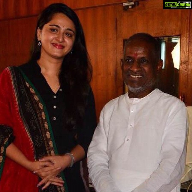 Anushka Shetty Instagram - It's a great privilege to meet Music Maestro #IlayaRaja sir few days back in #chennai ,I am blessed to have His #Music for my #Rudhramadevi film !!!