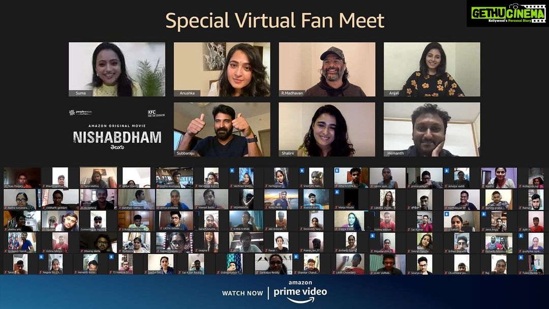 Anushka Shetty Instagram - A special one for all of us! ❤ Watch #NishabdhamOnPrime in Telugu and Tamil, with dub in Malayalam & Kannada now. @PrimeVideoIN @actormaddy @yours_anjali @actorsubbaraju @shalzp @michaelmadsenofficial @srinivasarala @hemantmadhukarofficial @tgvishwaprasad @konavenkat @vivek_kuchibhotla @peoplemediafactory @konafilmcorp @shaneildeo @girishhgopal @gopisundar__official @banubashyam nikki_rajani @camillabeauty.pro @neeraja.kona @mangomusiclabel @mangomusictamil @mangomusicmalayalam @mangokannada @nishabdham @pavithrakumar07