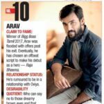 Arav Instagram - Thank you @chennaitimestoi for having me in the Top 10 of #mostdesirablemen.. Love to all my fans who have been constantly supporting me.