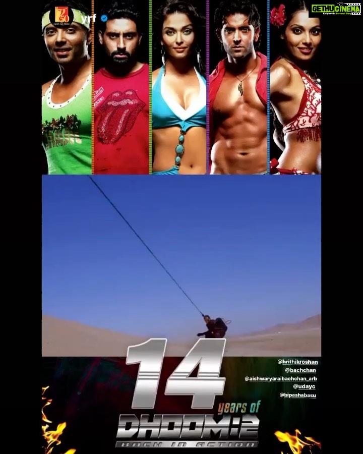 Bipasha Basu Instagram - I know everyone loved watching #dhoom2 ❤️ The experience of prepping and shooting for this film was simply amazing. And the best costars and crew ever ❤️ Thank you Adi , @yrf , @sanjaygadhvi4 for giving me the opportunity to play sharp Shonali Bose and Sexy Cute Monali ❤️ #14yearsofdhoom2