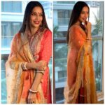 Bipasha Basu Instagram - Celebrating Karwachauth ❤️🙏 Wearing a beautiful, festive @gopivaiddesigns outfit. @azotiique jewels ❤️ #happykarwachauth 📸 @iamksgofficial