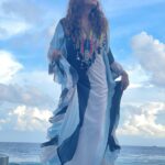 Bipasha Basu Instagram – Hanging with the clouds ❤️
#blueskies #maldives
@kandima_maldives 
Outfit @payalsinghal 
Styled by @eshaamiin1