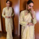 Bipasha Basu Instagram – Embracing the traditional roots today in @rahulmishra_7 outfit and @golecha_jewels ❤️ Styled by @eshaamiin1 Make up @otb_makeup 
Hair @kaushal9dsouza 
Managed by @exceedentertainment @snehaa9