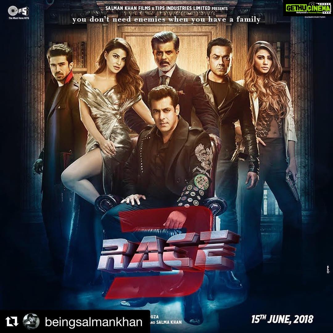 Daisy Shah Instagram - Gear up this Eid to know the story of this family!🔥 #Race3 #Race3thisEid Let the Race begin @beingsalmankhan @SKFilmsOfficial @tips @rameshtaurani @remodsouza @anilskapoor @jacquelinef143 @iambobbydeol @saqibsaleem @freddy_daruwala