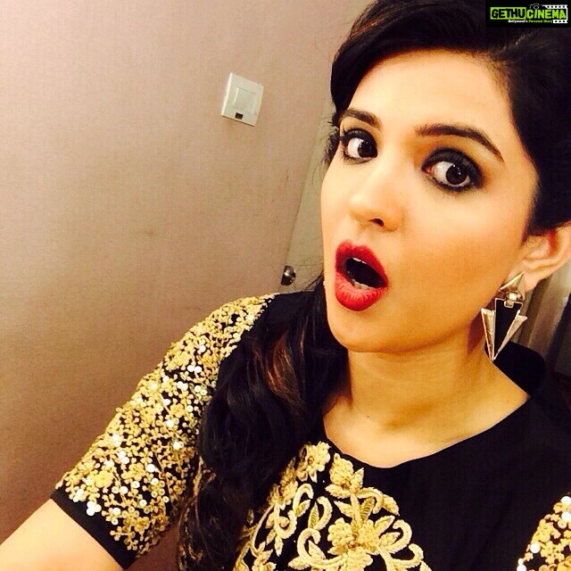Deeksha Seth - 1.1K Likes - Just about to go on stage..so nervous .. #performance
