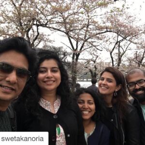Deeksha Seth Instagram - Family ❤️ #tokyo #holiday #Repost @swetakanoria with @repostapp.
・・・
Lovely evening walking under cherry blossom trees