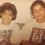 Deeksha Seth Instagram - Yeaterday was #nationalsiblingday 😀Twinning with @shagun_seth circa 1998. Yes we have our own faces on our T-shirt’s ..🙈😆#siblings #sethgirls