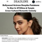 Deepika Padukone Instagram - “World renowned performer and producer @deepikapadukone is teaming up with STXfilms to bring her next #RomCom to audiences around the globe.” #TempleHillProductions #TempleHillEntertainment #STXfilms #KaProductions #DeepikaPadukone