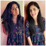 Dhanya Balakrishna Instagram - I have always suffered from Frizzy hair, adding to the problem, the stylers, Straighteners worsened the problem. This is my first wash with @vilvah_ hair serum and cannot stop myself from touching the hair. It's so soft and bouncy. Can you see the transformation in the picture? @vilvah_ you are awesome . Tip: I used the hair serum on wet hair.