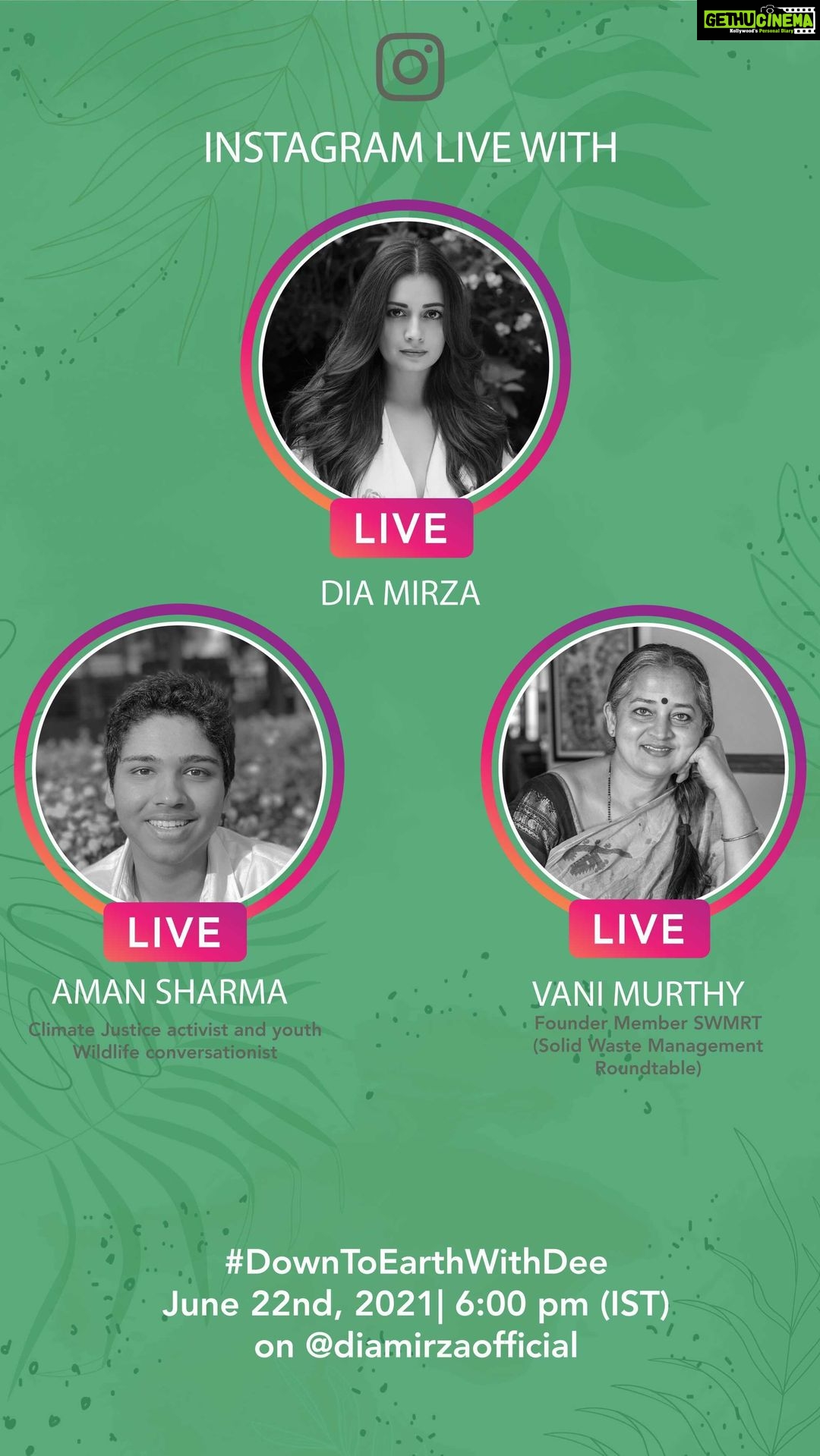 Dia Mirza Instagram - On this #WorldRainforestDay and #WorldEnvironmentMonth we bring you an inter generational conversation on what connects us ππ³π Two people i love and admire for who they are and all that they stand for @wormrani and @birds_of_india_. @wormrani is an avid composter and urban farmer, the founding member of Solid Waste Management Round Table (SWMRT) from Bengaluru and recipient of various awards for her citizen action. @birds_of_india_ is an 18 year old school student from New Delhi. Aman petitioned to the government of India to declare a National Climate Emergency managing to collect over 370000 signatures. Aman is an avid bird watcher, wildlife conservationist and photographer. He is also a published author and one of the most articulate young people i know. #ForNature #DownToEarthWithDee #GenerationRestoration #ForPeopleForPlanet #SDGs #WorldRainforestDay #WorldEnvironmentMonth