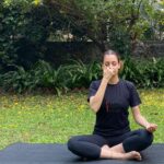 Dia Mirza Instagram - Aligning the mind, body and soul with a daily practice of breathing, stretching and meditating 🧘🏽‍♀️💚🌳🌏 Lucky to have this open green space so i can be with nature. Being with nature strengthens the immune system, sharpens our senses and improves general sense of wellbeing. Also brings JOY ☀️🌳🐯 Miss you @abhisheksharmayogafitness! Let’s do yoga and take new pictures please 😂🙏🏻 P.S. - These are #ThrowBack pictures. #InternationalYogaDay #Yoga #YogaDay #ForNature India