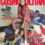Dia Mirza Instagram - “It’s unfortunate that the fashion industry is one of the biggest polluters on the planet. But one of the first things each one of us can take responsibility for is our consumption—when we consume less, we reduce our carbon footprint.” I’m excited to be on the cover of the 24th Anniversary Issue of @cosmoindia , click the link in bio to read the digital version! Happy Birthday Cosmo and thank you for making #Sustainability the theme of your birthday 💚🌏🦋👏🏼 In a pant-suit by @EkayaBanaras Necklace by @Jet_Gems Editor: @NandiniBhalla Photograph: @RohanShrestha Creative Direction: @ZunailiMalik Styling: Pranay Jaitly and Shounak Amonkar at @Who_Wore_What_When Hair: @Bbhiral Make-Up: @divyachablani15 Production: @p.productions_ Publicity: @dikshapunjabi23 @the_studiotalk