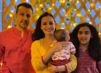Dia Mirza Instagram - Happy Diwali from our family to yours 🪔 May darkness be dispelled by the light of love, kindness, peace and wisdom 💛🤗 #HappyDiwali #SunsetKeDiVaNe India