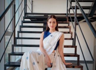 Dia Mirza Instagram - I used to love wearing my Mother’s sarees as a child and play. Mom kept a few sarees for me to wear lest i got to the ‘good’ ones and destroyed them! I’d tie a knot in the first wrap and then fold pleats, wrap the pallo around my waist and play different parts. Some days i’d be a teacher, some days a lawyer, some days a labourer... imagining a classroom full of children, a court case or a construction site. Im told i would be every part as i spent hours alone keeping myself entertained! Much later when i started doing acting workshops I discovered this to be an integral part of workshops! Imagining, creating and responding to imaginary circumstances and people. What FUN! How many of you as children created make believe situations and played different parts? #ActorsLife #LookThePart #Play #DoBeDoBeDo #ThrowBack #Tuesday #VocalForLocal #SareeNotSorry #MakuTextiles Outfit courtesy : @makutextiles Jewelry courtesy : @hyperbole_accessories Hair and makeup by : @shraddhamishra8 Styled by : @theiateckchandaney Managed by : @jainisha_shah @exceedentertainemnt Photos : @manojstillwala Bandra World of Storytellers