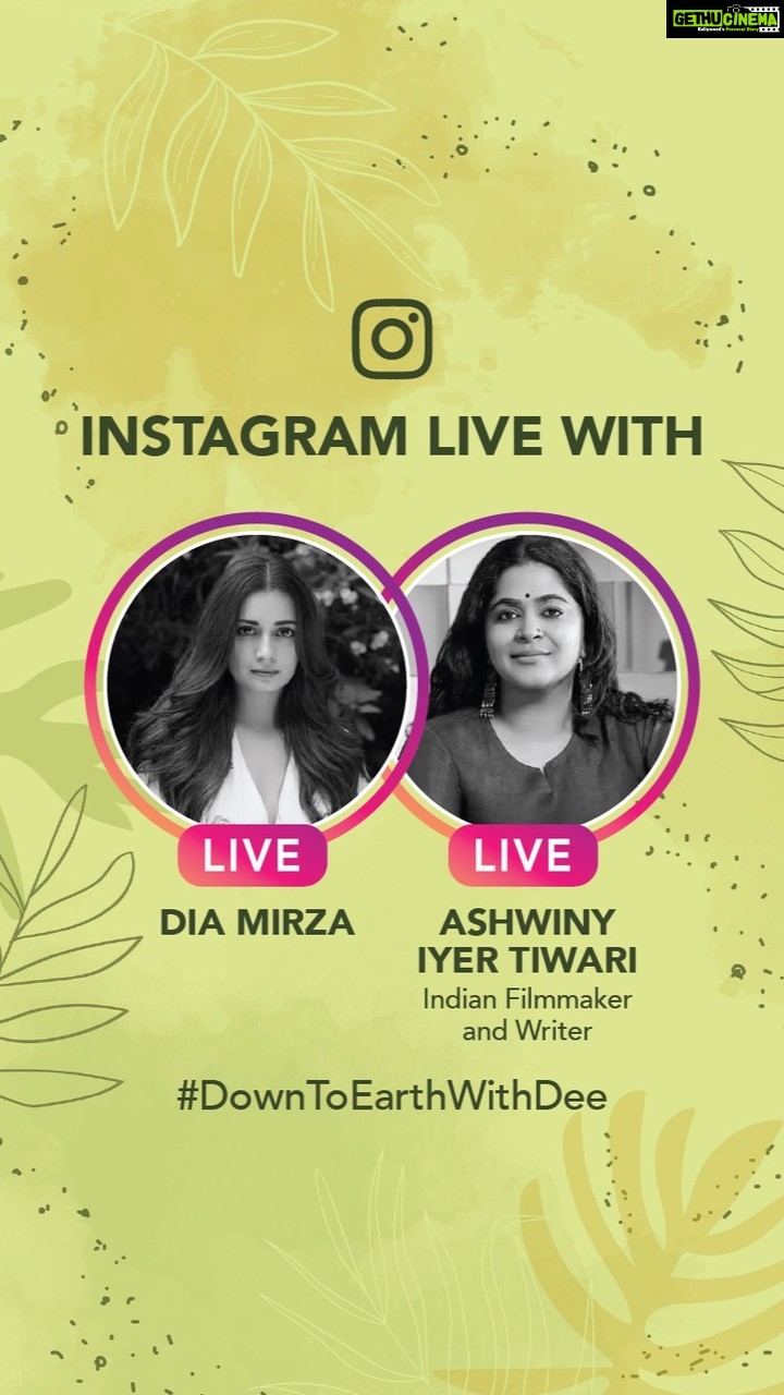 Dia Mirza Instagram - This amazing guest on #DownToEarthWithDee 🌏 is an Indian Film Maker, Writer and all in all a remarkable human being. She's none other than Ashwiny Iyer Tiwari @ashwinyiyertiwari. She’s a prolific storyteller and has written and directed some of my favourite films like Bareilly Ki Barfi , Nil Battey Sannata and most recently, Panga! Watch our conversation as we talk about how she continues to be inspired by nature and the role the environment has played in her film-making journey. #OnePeopleOneWorld #ForNature #ForPeopleForPlanet @uninindia @unep @unsdgadvocates @unitednations