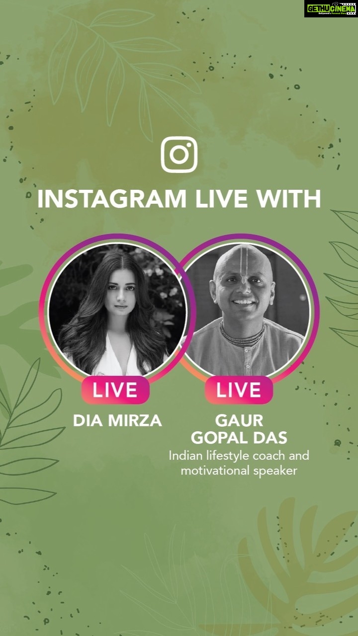 Dia Mirza Instagram - Here’s the LIVE with the Gaur Gopal Das from my series #DownToEarthWithDee. He is an Indian motivational speaker, monk, author, personal coach and someone who thinks of the world and its problems on a deeper level than most. @gaurgopaldas His messages of positivity and health keep many balanced and tuned to the earth’s vibrations. His knowledge and purpose-driven advice are essential in today’s times to spread awareness and end environmental ignorance! He has really helped us all think and do better and I am so glad he could be a part of this series on #EarthDay2020! Truly hope you are inspired in some way after watching this 💛 #WorldEnvironmentDay #ForNature #OnePeopleOneWorld #ForPeopleForPlanet @uninindia @unitednations @unep @unsdgadvocates