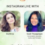 Dia Mirza Instagram - This is a conversation with a lady I deeply admire and love @swatithiyagarajan 💚🐯 Our shared love for nature introduced us many years ago and i feel strengthened by our sisterhood. Here we talk about the #climatecrises, the power of story telling and the power of personal action 🌏 Swati Thiyagarajan is a conservation journalist and filmmaker who helmed her own show Born Wild on NDTV. She was the Environment Editor at NDTV and is now the consulting Environment Editor for their special campaigns and projects. She has authored the book Born Wild: Journeys into the wilds of India and Africa and is the Associate Producer of the Oscar winner My Octopus Teacher. Her film The Animal Communicator is on Amazon Prime US. At present she consults at the Seachange Project an NPO based in Cape Town, working on the long term conservation of the Great African Seaforest. Swati believes that we as humans must remember that we are all Born Wild and as the human animal must learn to share spaces with fellow non human animal and reforge a new and deep connection with nature 🍃 #DownToEarthWithDee #ForNature #ForPeopleForPlanet #GlobalGoals #SDGs #Filmmaking #StoriesForNature #BornWild #OnePeopleOnePlanet #GenerationRestoration #BeatPollution #DecadeOfAction @unitednations @unep @unindia @unsdgadvocates