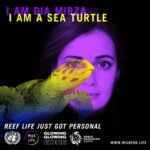 Dia Mirza Instagram - This year I Am A #SeaTurtle 🌏 The United Nations Environment Programme this World Wildlife Day, is reaching out to people around the globe by celebrating how biodiversity, in its varied forms, Sustains All Life on Earth. To raise the alarm on the plight of some of the most biodiverse places on earth, coral reefs, UNEP's #WildForLife and #GlowingGone campaigns have joined forces to raise awareness on the value of this underwater ecosystem, and the magnificent creatures that inhabit them. The color palette for the morphs is inspired by coral flourescing - the fluorescing colours of corals trying to protect themselves from ocean heatwaves - the ocean's ultimate warning sign. Find out who your kindred species is by taking this simple quiz in my Bio. Many of my friends are Orangutans 🦧 You can share what kindred species you are with me in the comments 💜 #WorldWildLifeDay #GlowingGone #GlobalGoals #SustainingAllLife #SDGs #WildForLife #Biodiversity2020 #BeatPollution #BeatPlasticPollution @unep @unitednations @unsdgadvocates @uninindia