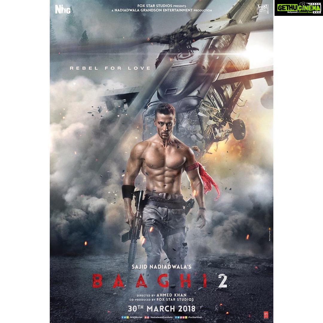 Disha Patani Instagram - Rebel for love is back! Watch out for Ronnie! Here's presenting the first look of #SajidNadiadwala's #Baaghi2, directed by @khan_ahmedasas @tigerjackieshroff @foxstarhindi @nadiadwalagrandson @wardakhannadiadwala