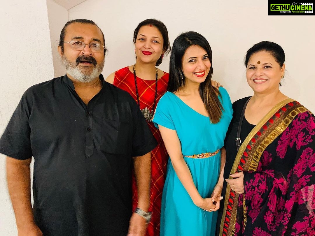 Divyanka Tripathi Instagram - त्वमेव माता च पिता त्वमेव । त्वमेव बन्धुश्च सखा त्वमेव । त्वमेव विद्या द्रविणम् त्वमेव । त्वमेव सर्वम् मम देव देव ॥ You are the ones who have taught me the most important lessons of my life @narendranathtripathi30 @neelam.tripathi121 @priyanka_sameer_tiwari 😍🙏 Missing @aishwaryatripathi380 in the pics....but well you came the last...so better wish four of us on this day! 😜 #HappyTeachersDay #5thSeptember
