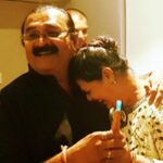 Divyanka Tripathi Instagram - For a generation that doesn't express much but is an example of unadulterated love...this picture was irresistible to post.🧿 #HappyAnniversary Mummy Papa. @neelam.tripathi121 @narendranathtripathi30 #NazarNaLage