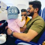 Dulquer Salmaan Instagram – Inflight M tertainment ! 📸M’s Mumma 
#StealingPapasCap #UncleGigIntheback #PapasPutchkoo #monkey🐒 #thathamma #mine #ours #everything #forever #blessed #thankful #JustMthings