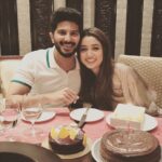 Dulquer Salmaan Instagram - I know this is a day late but still ! Wishing my dearest Am the happiest of birthdays ! It's a big birthday this year and I love seeing how much you've grown since we first met. From fresh college grad to a young wife to a new mother. You sacrificed and endured so much to give me the biggest gift of my life. And no matter what, I can never do half of what you do on a daily basis from when we knew we were having M. You inspire me to become better and are the voice in my head even if I'm a lost boy who doesn't want to grow up. But no matter how lost or juvenile I am, there's no one I'd rather grow old with than you Amaal Salmaan. You're the love of my life and the mother of my child. I love how that sounds and say it in my head everytime we have a fight 🤓! Ok this is turning into some open love letter. Happy birthday baby 😘😘❤️❤️!! #dqnA #hbdwifey #healthychocolatecake #andsomeladdoocake #withbesties #bigbday #thankgodimadeit #universeconspires #iasked #yousaidyes #herewearenow