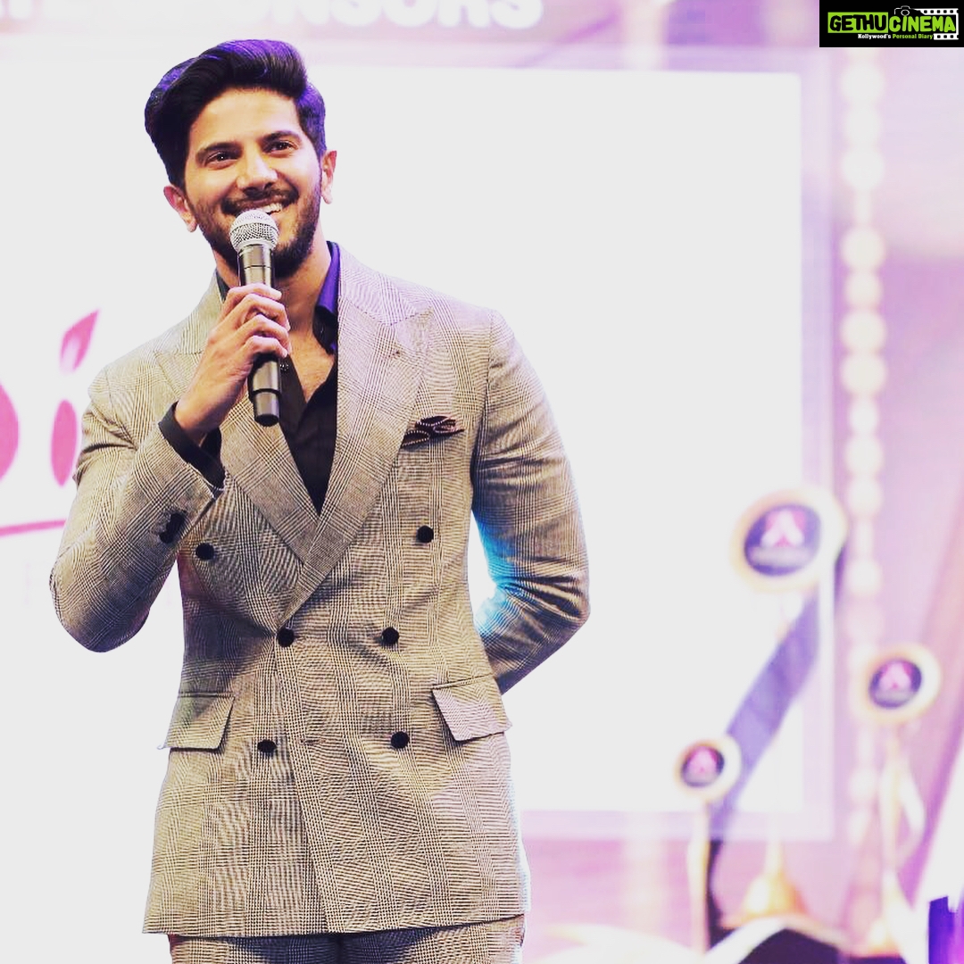 Dulquer Salmaan Instagram - Stepped out with my better half after ages ! And what a night to do so !! Thank you Asiavision 2017 for my two awards especially my Best Actor award. And I simply cannot put down in words the honor to be even seated next to MT sir, let alone being up on stage while he was being felicitated. Life surprises you at every turn. All thanks to my parents. Lastly thanks to Vaishnav for my Cinderella moment ๐! As always special mention to @osmanabdulrazak and his wonderful brand @Gabbana.life for my bespoke double breasted suit stitched to perfection ! Pic Credits to Rasheed photography! #Asiavision2017 #BestActor #blessed #withourgreatestwriter #cinderellamoment #awardnight #sharjah