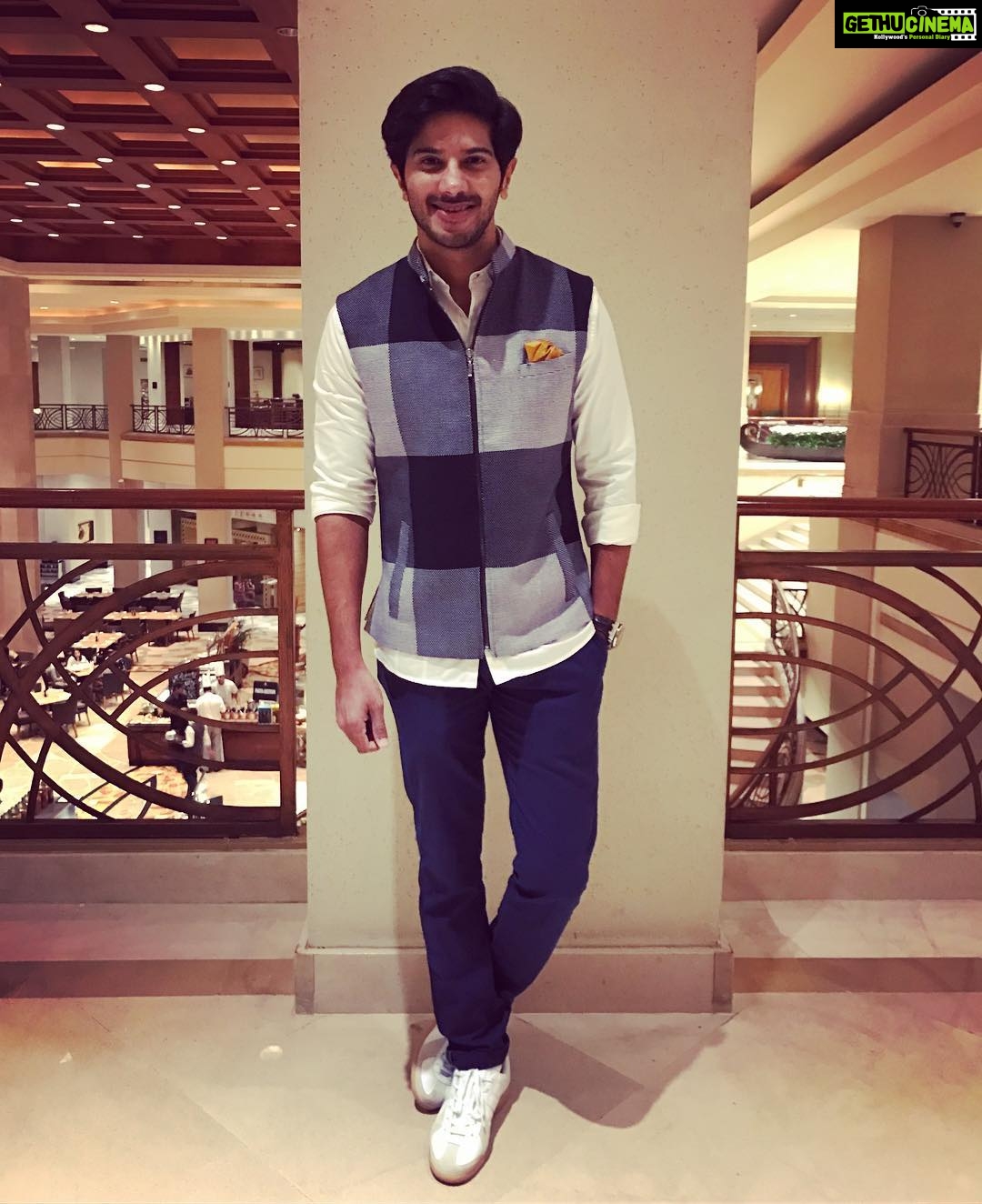 Dulquer Salmaan Instagram - Day 3 I had the most amazing opportunity to be in a talk with probably the best critic we have #bharadwaj.rangan, and the extremely warm and superbly talented #RajkumarRao ! Thanks to everyone who came to watch and it was just such a blast to discuss films and our careers. I loved it !! Styled by @gopikagulwadi who's just aced it with this jacket and shirt by @themaroonsuit and shoes from @adidas #jioMAMI #nobluesinblue #whitekedsjunkie #floppyhair #lovetalkingfilms