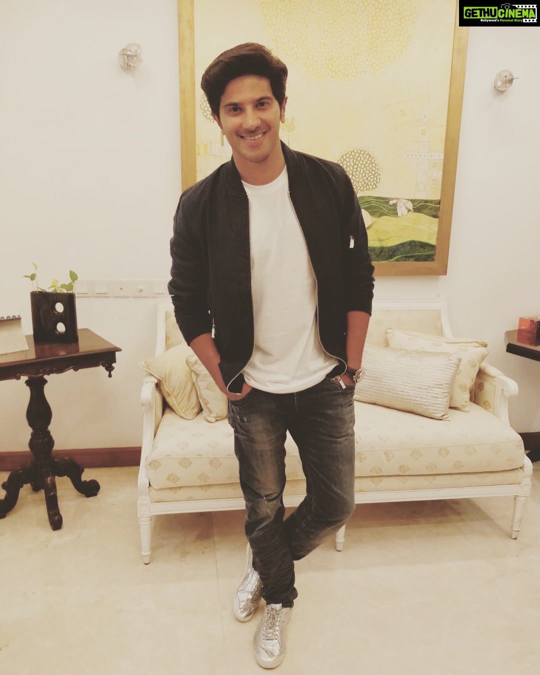 Dulquer Salmaan Instagram - Had a lovely evening promoting #Solo in Chennai all day yesterday. Got to reconnect with so many members of my beautiful and super talented cast ! Always a treat Thank you Ekta and @studio9696 for styling me on such short notice ! Jacket and Tee @celioindia Denims, shoes, watch, smile - my own 🤓 #yupjacketinchennai #formbeforefunction #stylebeforedeathfromheat #celio #needmemorekicks #silverkicks #actorperks #notsleptindays