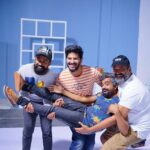 Dulquer Salmaan Instagram – Clowning around! The littlest one is always tossed around! 
#thisishowweshoot #friendslikefamily  #workhardplayhard