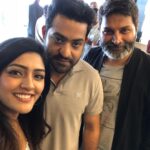 Eesha Rebba Instagram – With the coolest people on the sets of #aravindasametha 🎥 #tarak 😍 #Trivikram 😍