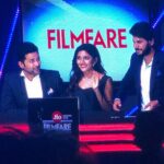 Eesha Rebba Instagram – @filmfare 2018♥️ @sundeepkishan♥️ @rahulr_23 ♥️thx for being so supportive guys. #hostingforthefirsttime #filmfareawardssouth2018